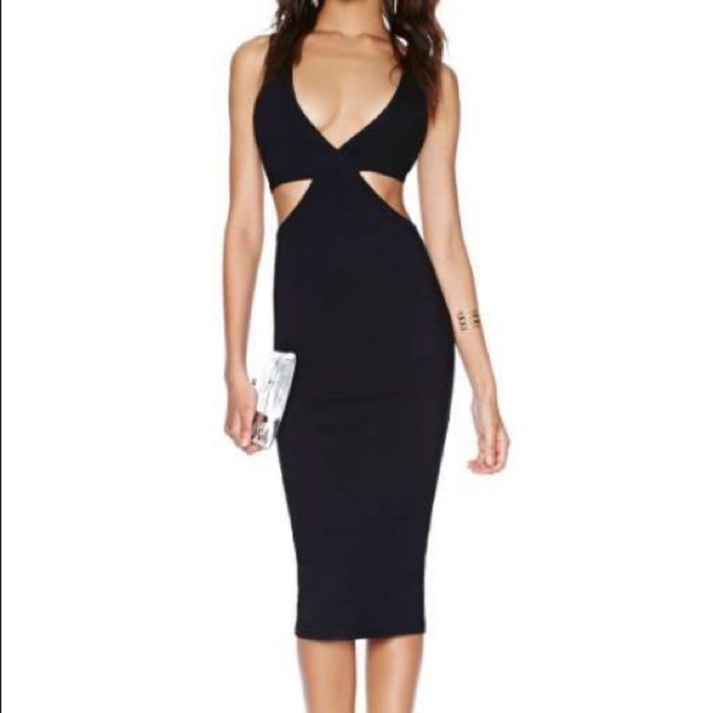 NASTYGAL black cocktail dress with cut outs 🔥SEXY
